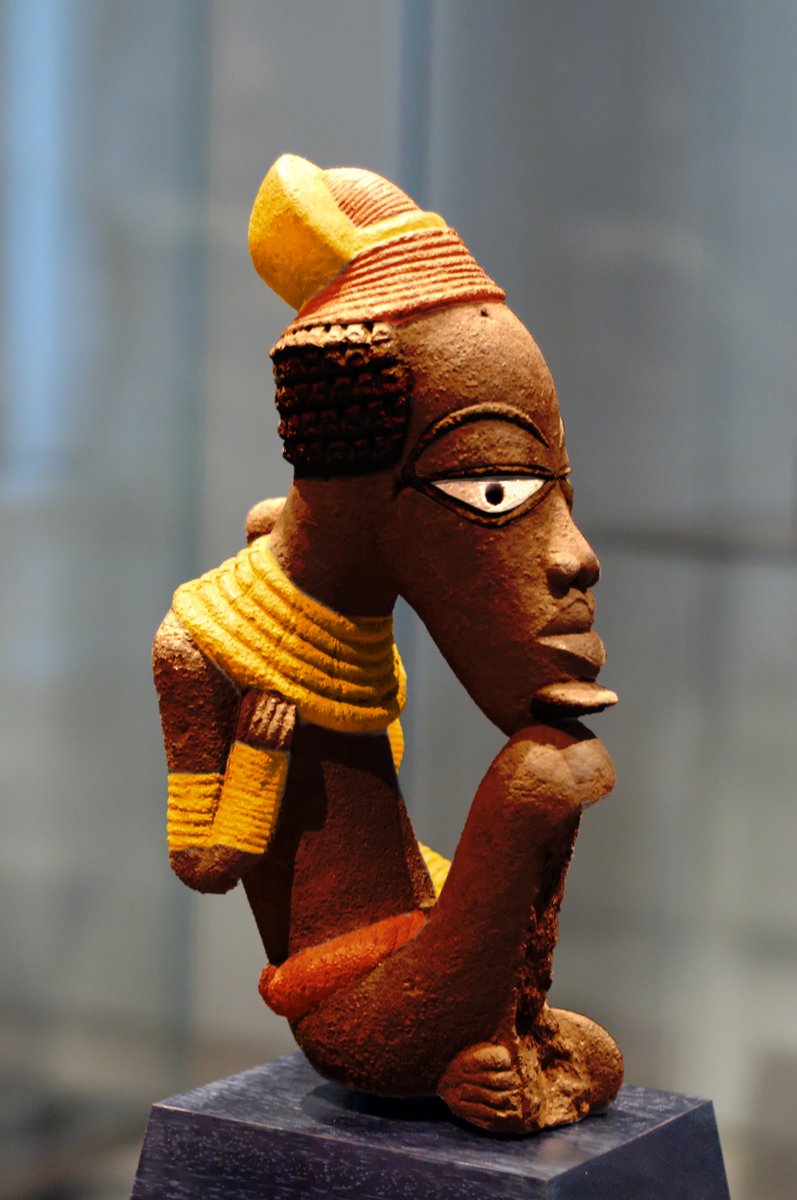 BrandonPilcher's tweet image. My colorization of a Nok sculpture from ancient Nigeria. #colorized #ancient #nigerian #african #sculpture