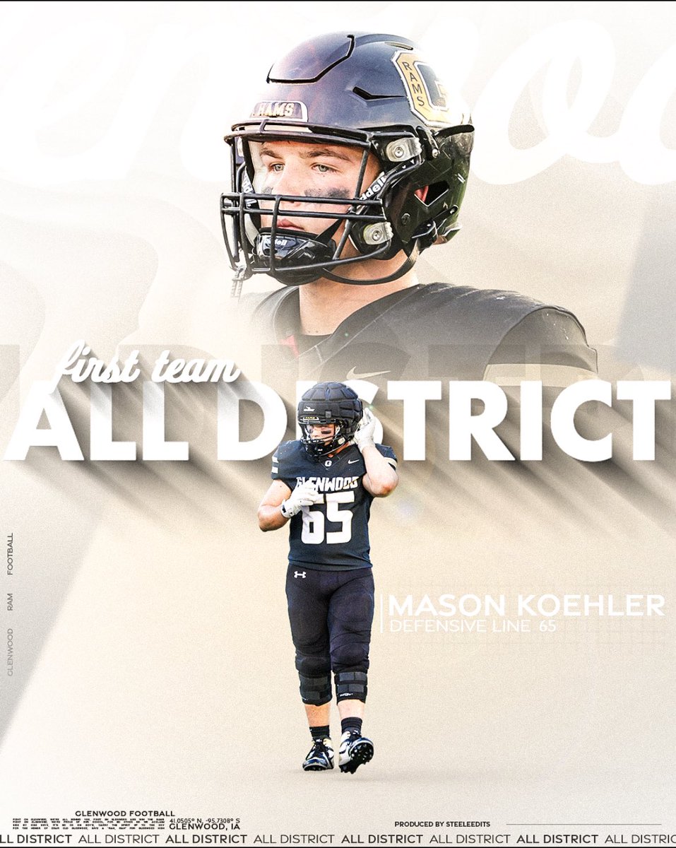 Congratulations to <a href="/GCHSFB/">Coach Faust</a>'s Mason Koehler on his 1st team All District Football Selection!