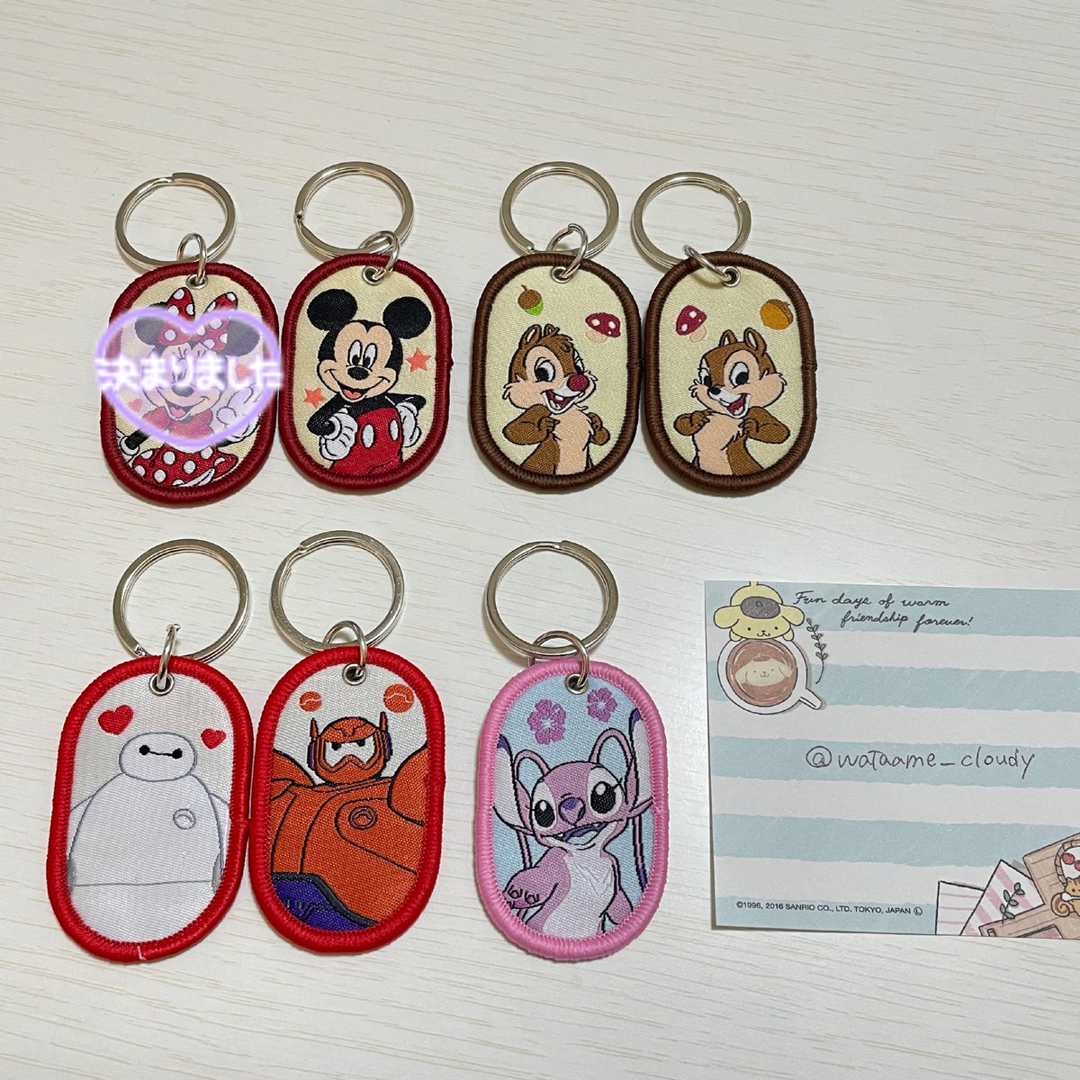wataame_cloudy's tweet photo. 【交換】
ディズニー　タグキーホルダー　セリア

譲▷ミッキー　チップ　デール　ベイマックス　ベイマックス2.0　エンジェル

求▷ニック

大阪市内手渡し＞郵送
まとめての方優先。
お気軽にお声がけください(  ᴗ͈ˬᴗ͈)⁾⁾⁾ https://t.co/bfrsUL48oT