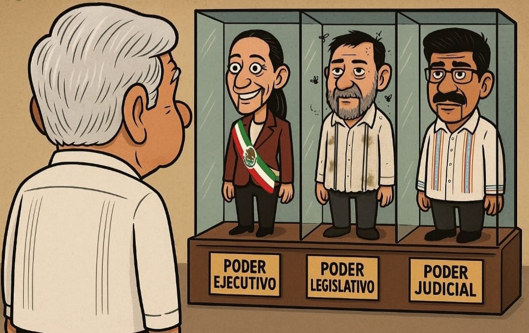 Con los tres títeres le basta al jefe del Cártel de Morena.