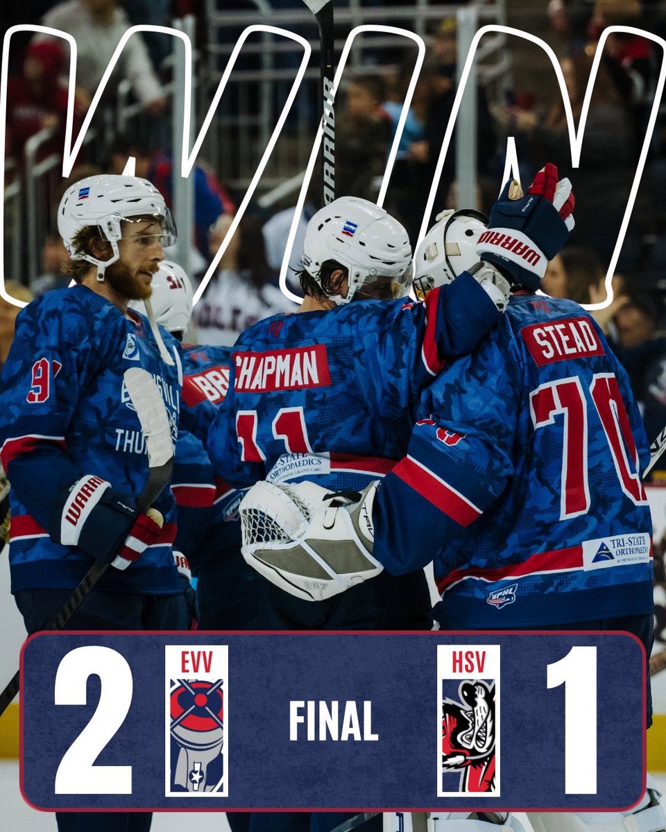 evvthunderbolts's tweet image. Final from the Ford Center! Thunderbolts came out on top! 🏆

Join us back at the Ford Center on November 14 for Mascot Night and Free Kids Friday! Puck drop is set for 7:00pm!

Tickets: bit.ly/25-26GameTicke…

#LetsGoBolts | #WhoseHouse