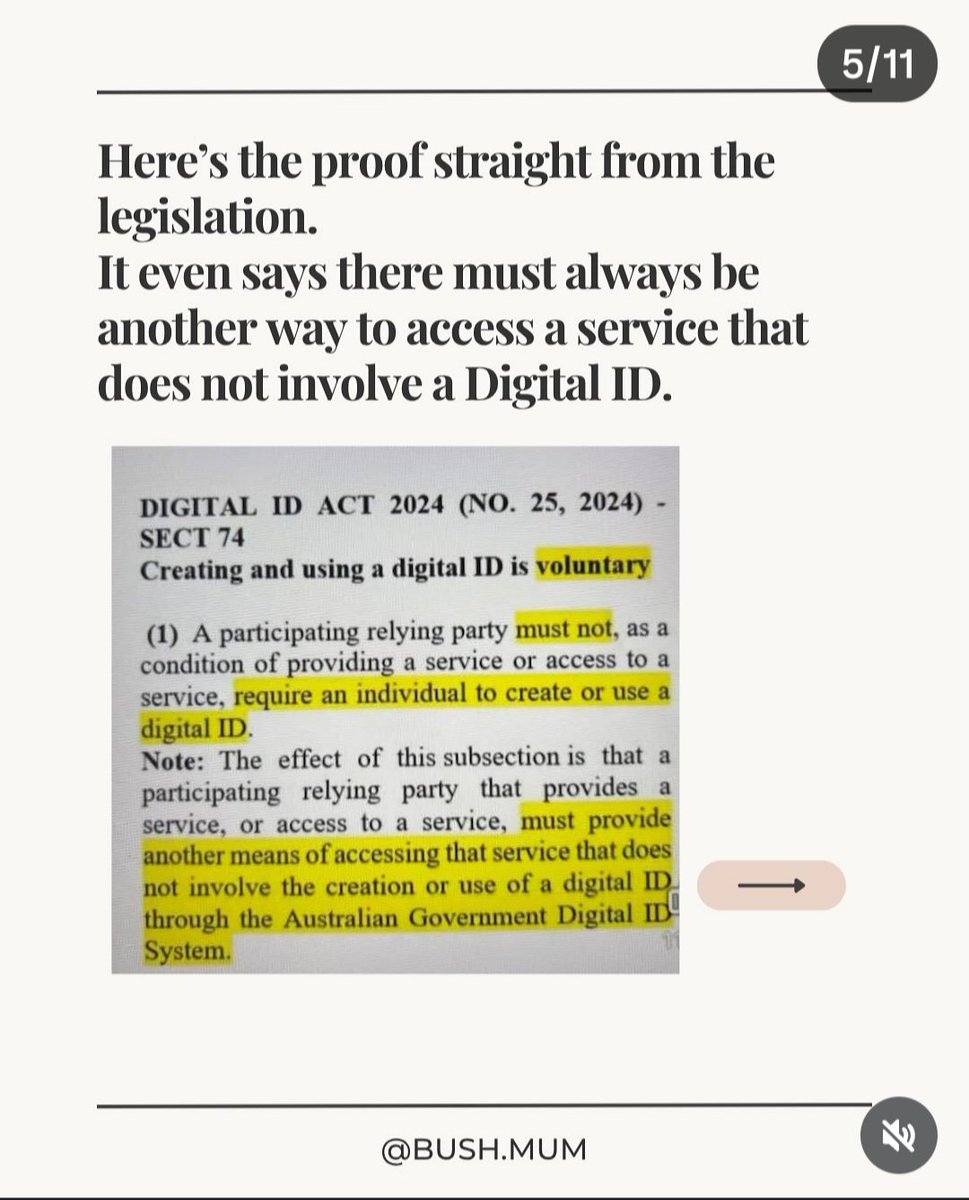 cryptoexcel's tweet image. What no one tells you about the #DigitalID . 

It is voluntary. 

The gov and all companies MUST provide an alternative. Including banks, Centrelink, schools, hospitals, etc.

Do not sign up!