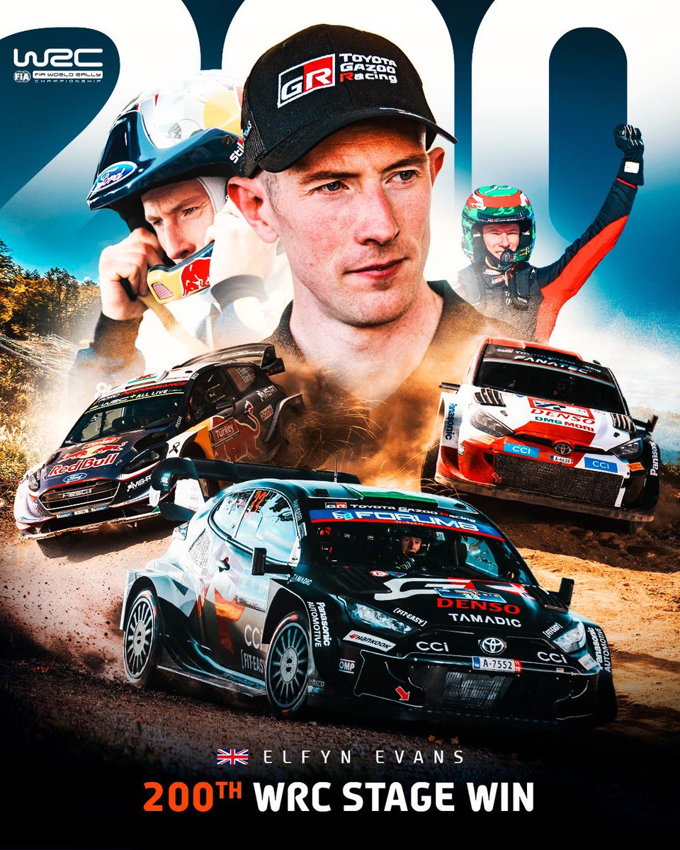 200 WRC stage wins for Elfyn Evans! 👏

#WRC | #RallyJapan 🇯🇵