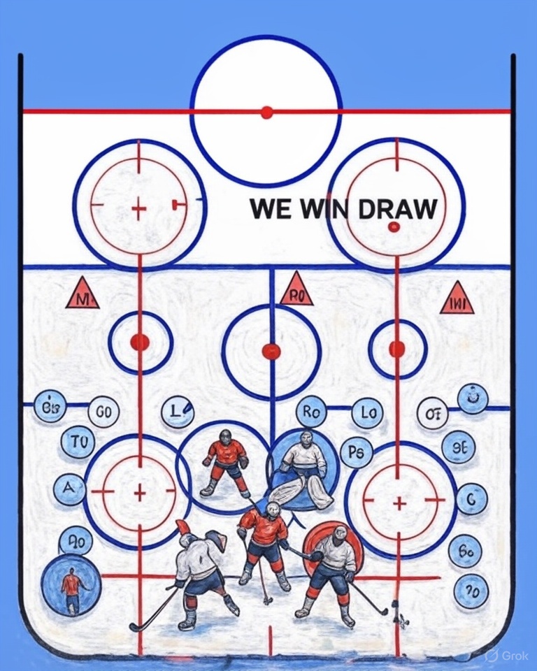 flowmalicious's tweet image. I asked Grok to diagram a hockey breakout.  AI is not a good product.