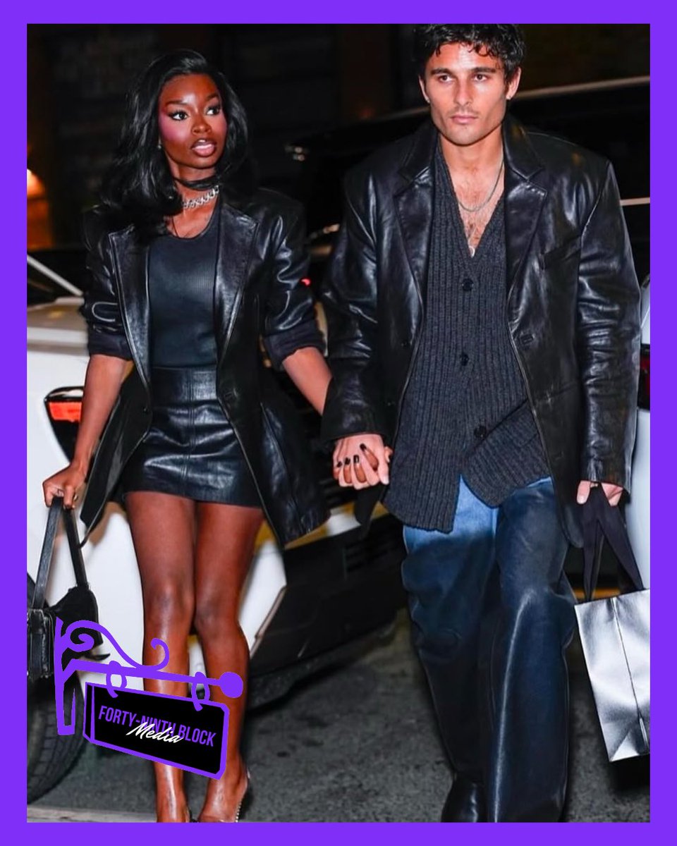 49thBlockMedia's tweet image. #AroundTheBlock Olandria Carthen spotted with model Asher London Williams for what’s likely to be an Alexander Wang campaign.