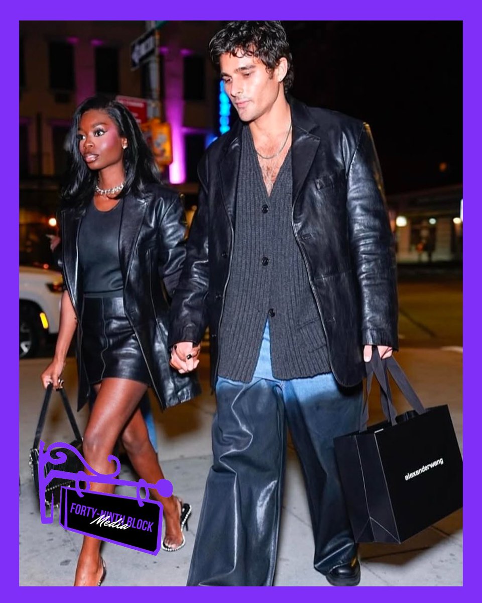 49thBlockMedia's tweet image. #AroundTheBlock Olandria Carthen spotted with model Asher London Williams for what’s likely to be an Alexander Wang campaign.
