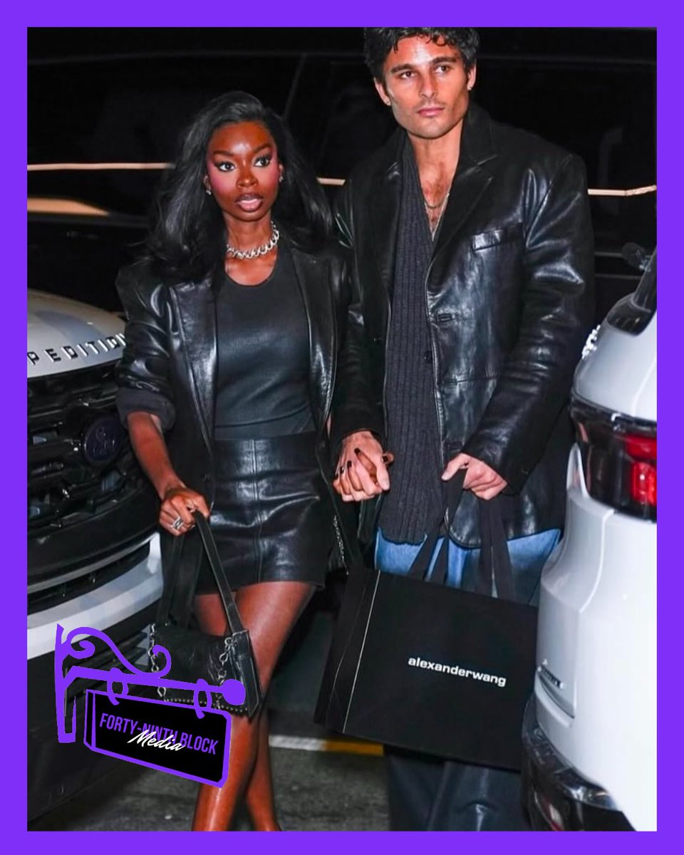 49thBlockMedia's tweet image. #AroundTheBlock Olandria Carthen spotted with model Asher London Williams for what’s likely to be an Alexander Wang campaign.
