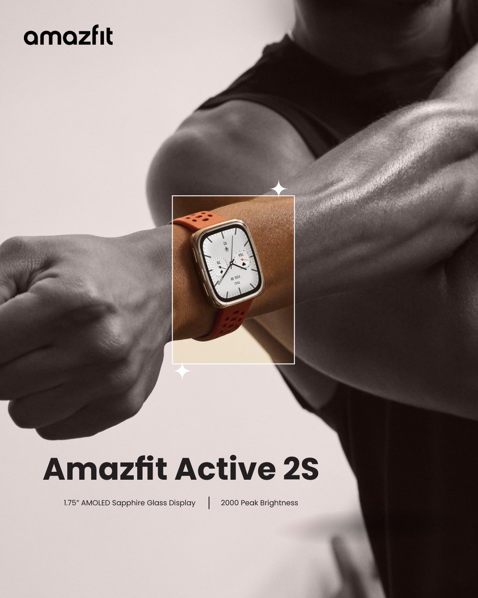 AmazfitIN's tweet image. Every pixel has purpose.
Every moment stays visible.
This is clarity at the wrist.
#SeeTheDifference #SmartPerformance #AmazfitActive