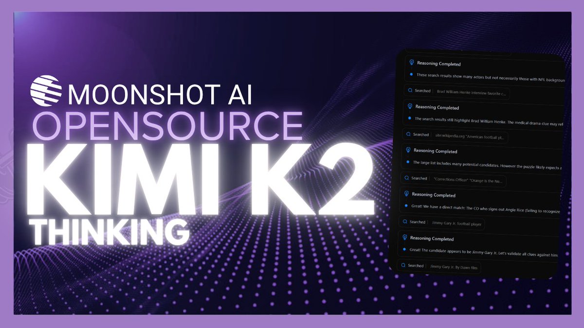 Kimi K2 Thinking: BEST Opensource Model! BEATS SONNET 4.5 &amp; GPT 5! Powerful, Fast, &amp; Cheap!: youtu.be/TCwS8nL0JaI