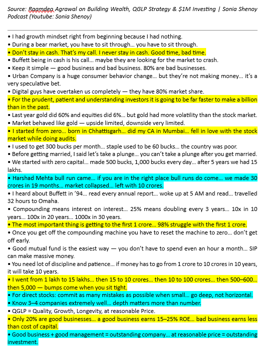 kajikatlu's tweet image. ₹30 crores in 19 months.
From ₹0 to thousands of crores.

Raamdeo Agrawal breaks down QGLP, growth mindset, and why he never stays in cash — good times or bad.
Timeless lessons for serious investors.