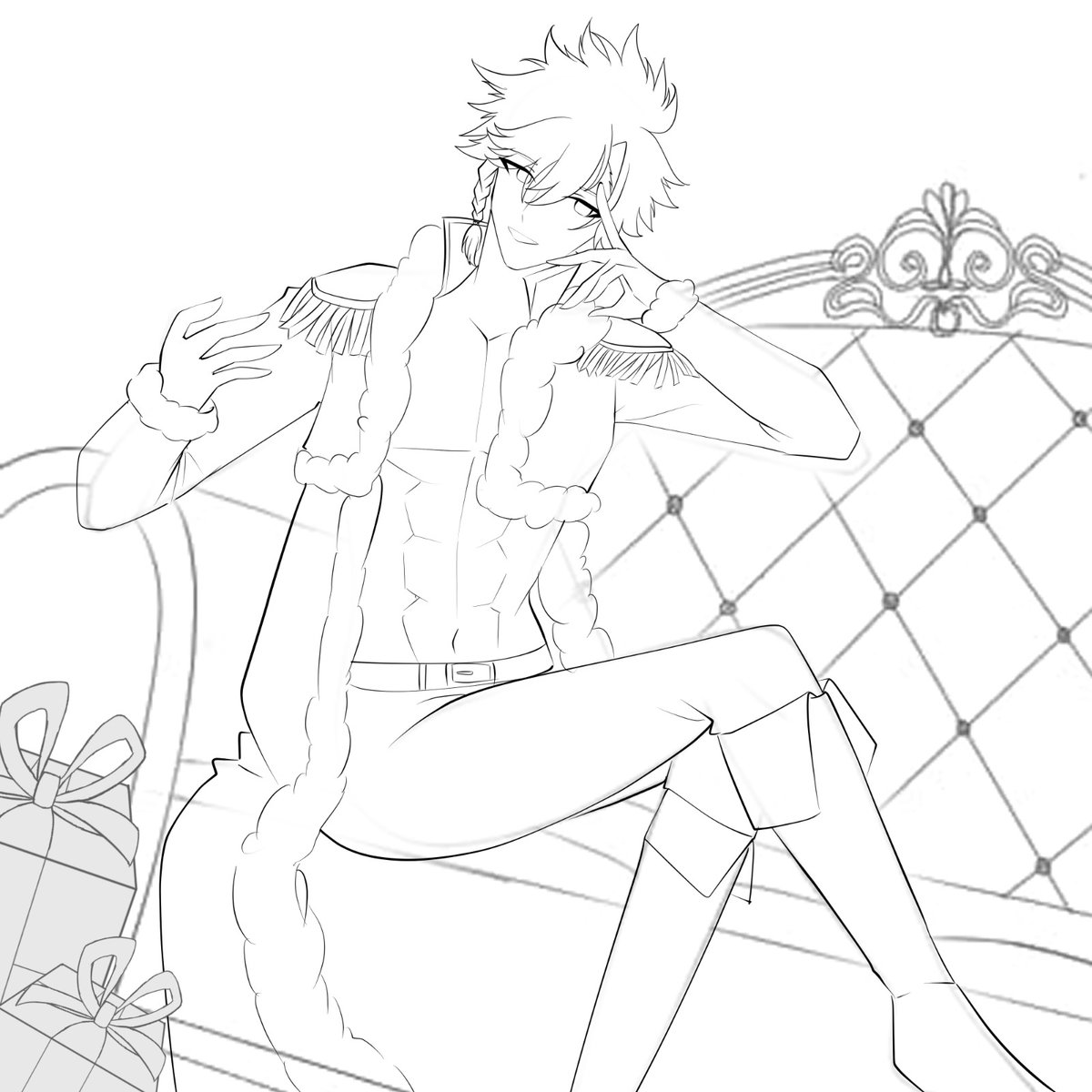Come on, Goo! The Christmas illustration currently being worked on is still 70% complete ^^

#artmoots #VGenComm #YCH