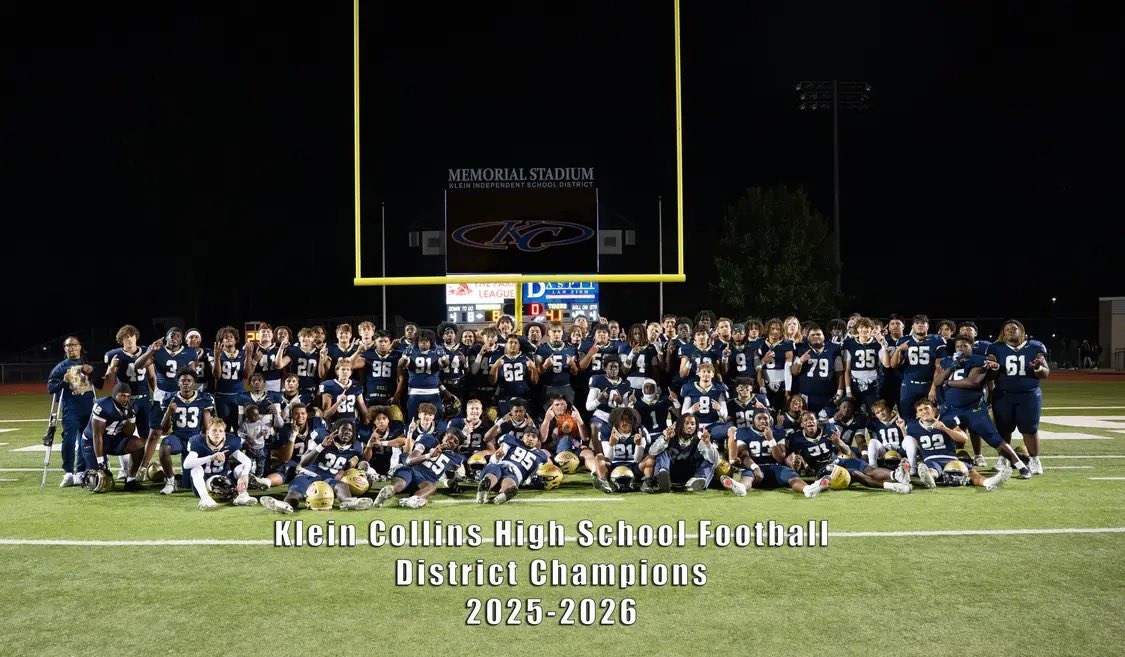 15 - 6A District Champions. 9 out of the last 11 years. A lot of people would call that domination. We’re not a lot of people. That’s just what we do. If you like winning, you like <a href="/KCTigerFootball/">KleinCollinsFootball</a> #DistrictChamps #TigerPride #4MB