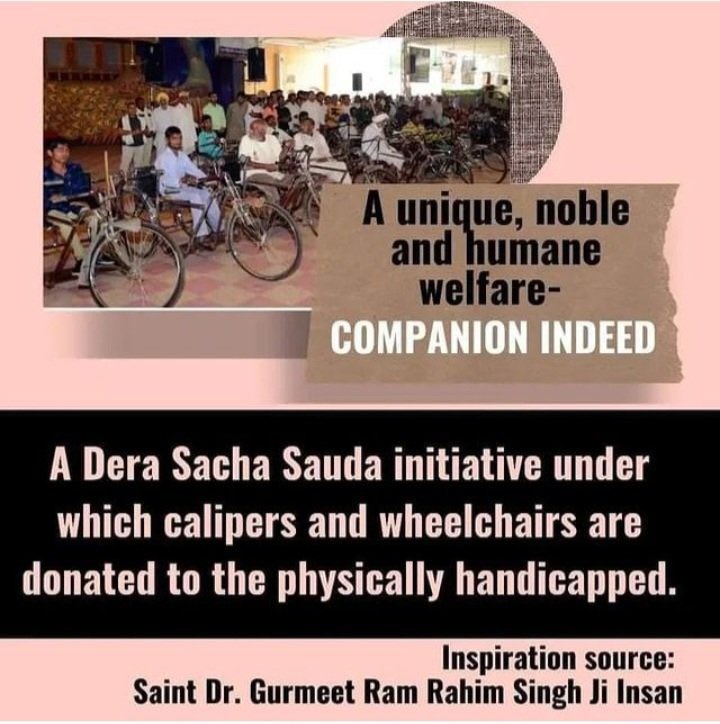 rinki870's tweet photo. शारीरिक रूप से कमजोर लोगों के लिए Saint Gurmeet Ram Rahim जी की शिक्षाओं पर चलते हुए, डेरा सच्चा सौदा के अनुयायि  जरूरतमंदों को ट्राईसाइकिल, निस्वार्थ भाव से उनकी मदद करना, उनके जीवन में आत्मविश्वास सम्मान और खुशियां भी भर देते हैं।
#CompanionInNeed https://t.co/6DSHqK8Otz