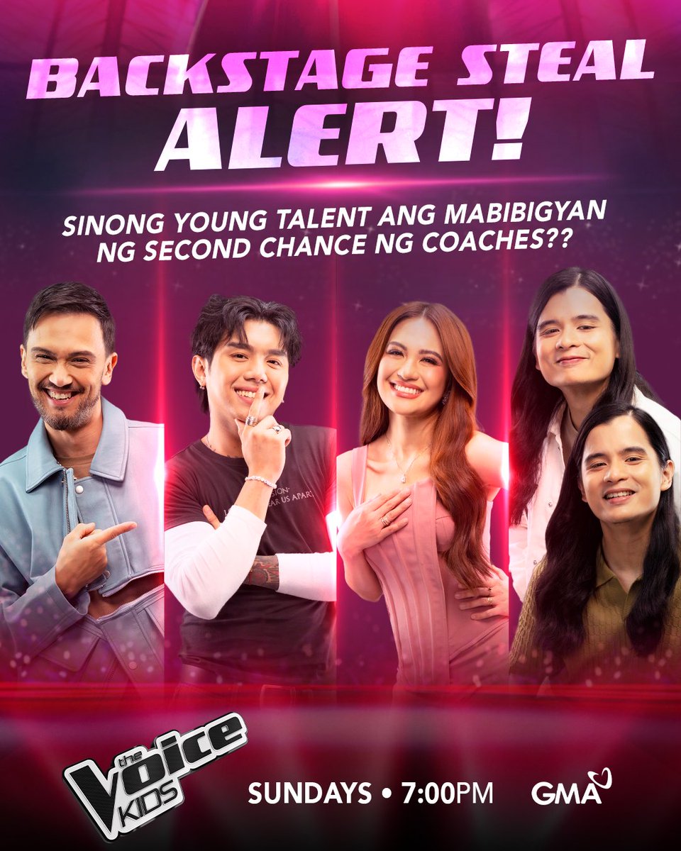 Backstage Steal Alert! May batang muling mabibigyan ng chance to shine. Sino kaya ang mapipili ng coaches? Abangan!

Use our official hashtag: #TVKBackstageSteal

Don’t miss #TheVoiceKidsGMA this Sunday, 7:00 PM sa GMA! 🌟