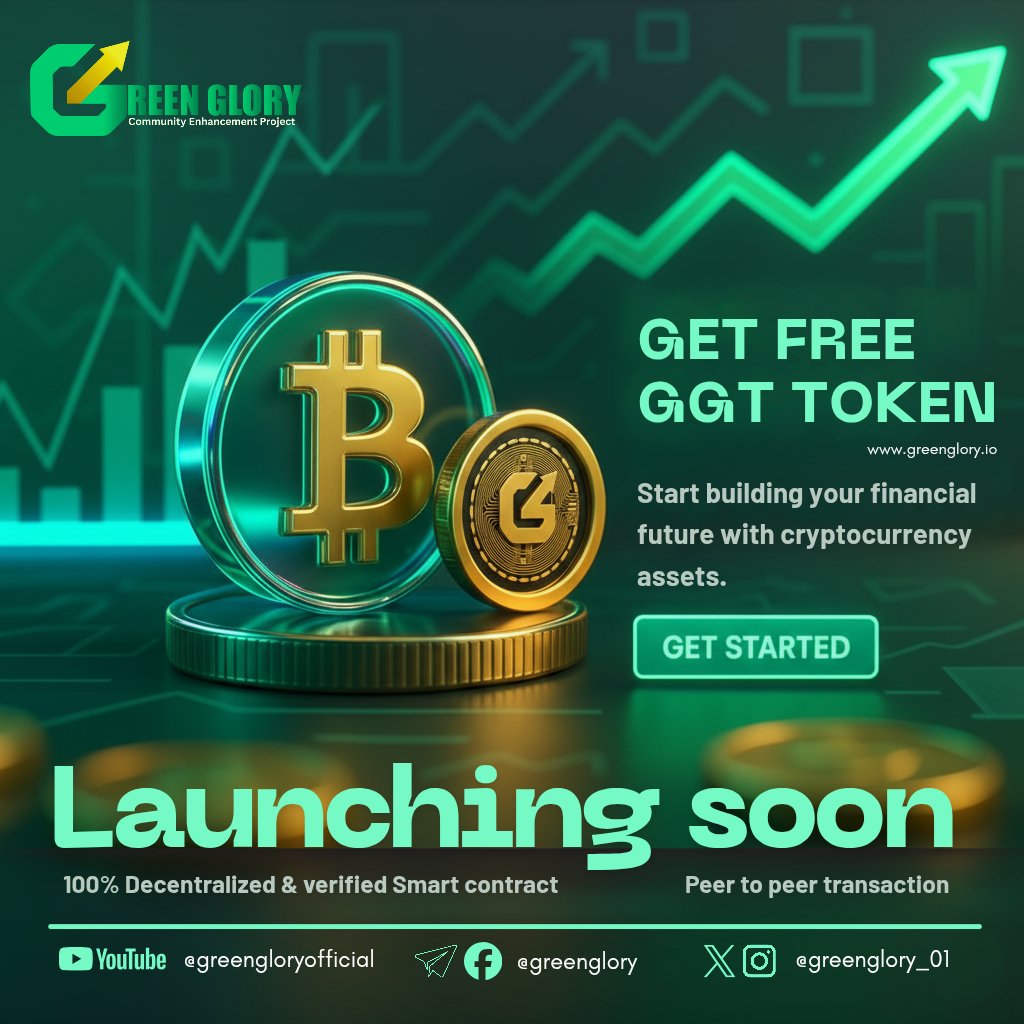 Greenglory_01's tweet photo. 🚀 Green Glory (GGT Token) – Launching Soon!

💰 Get FREE GGT Tokens – Start your crypto journey today!

🌐 100% Decentralized &amp; Verified Smart Contract

🤝 Peer-to-Peer Transactions – No intermediaries, full control!

📈 Build your financial future with trusted crypto assets https://t.co/wQFUghEsNM