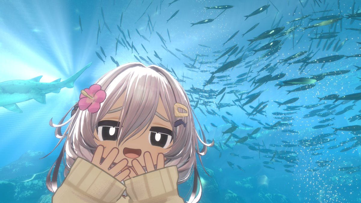 mashiroVRchat's tweet image. 水族館でーとしてきた！
マリンワールドワールド楽しかった！！

リュウグウノオトヒメノモトユイノキリハズシ、覚えました
ところでリュウグウノオトヒメノモトユイノキリハズシ皆さん知ってます？リュウグウノオトヒメノモトユイノキリハズシです（言いたいだけ）

#VRchat
#マリンワールドワールド