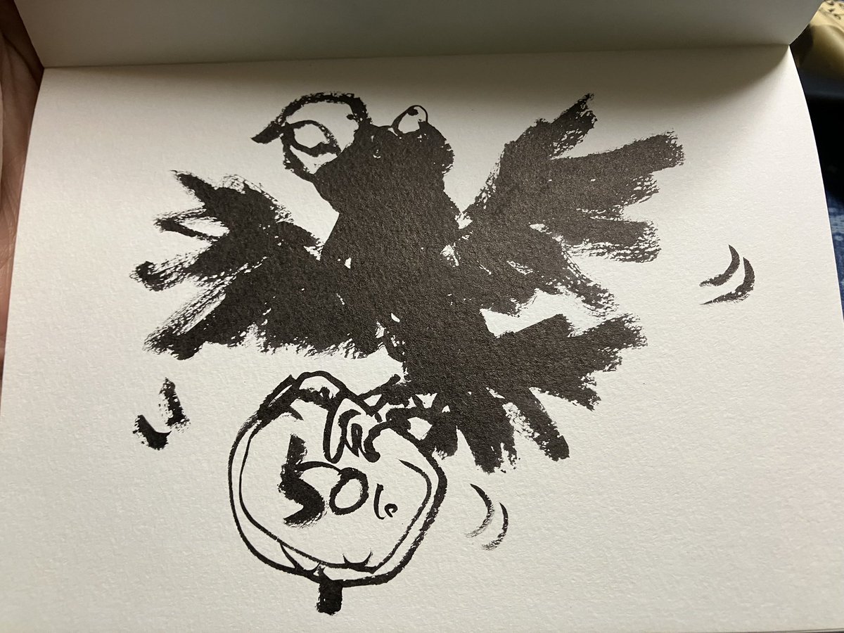 父さん、筆ペンでさらさら〜ってこういう世界を描いちゃうのだけど、あまりにも天才すぎないか。好きだなあ。。