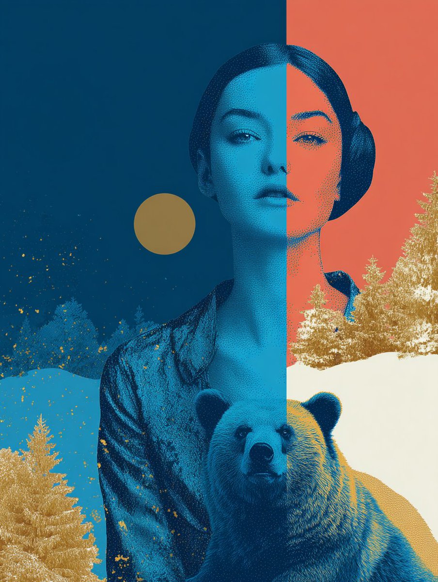 AIArtLife1's tweet photo. #SplitToning #BlueAndGold #GeometricArt #AbstractPortrait #FashionEditorial #BoldColor #DesignInspiration #ConceptualArt #ArtisticVision #HighFashion #StreetStyle #MustSee #AutumnAesthetic #CreativeContent #FashionForward #StyleInspo #ArtDirection https://t.co/urYDlHmGLq