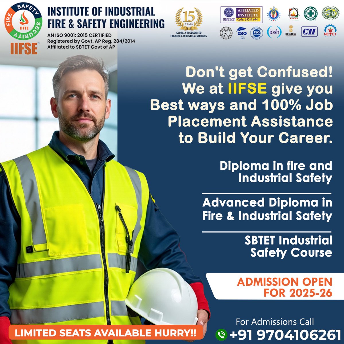 INSTITUTEOFIND2's tweet photo. 🔥 Admissions Open for 2025–26
📞 Call: +91 9704106261
⚡ Limited Seats Available – Enroll Now!
#IIFSE #IndustrialSafety #FireSafetyEngineering https://t.co/hEeGZeRG3T