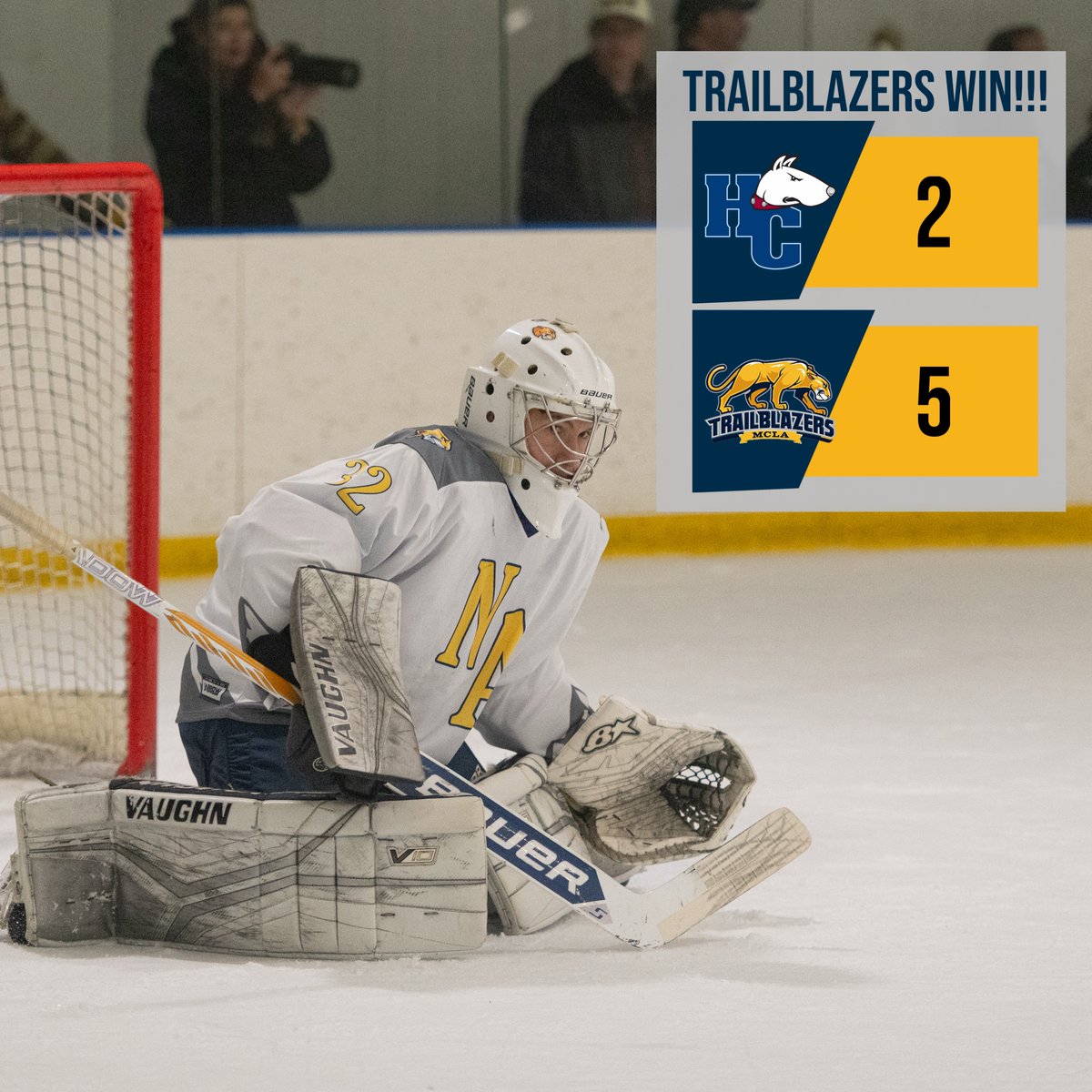Two goals and assist by Easton Moore helps Men's Ice Hockey pick up first win of the season 4-2 over Hiram College!!

The win was a first for both freshman goalie Rocco Stolz and MCLA headcoach Marcus Gloss.

athletics.mcla.edu/sports/mice/20…