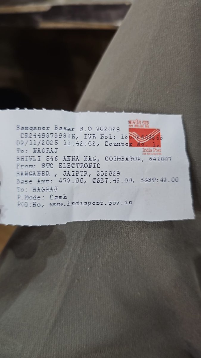 NagarajspkIt's tweet image. It&apos;s been about nine days since I booked this parcel and it still hasn&apos;t arrived.

@JM_Scindia @IndiaPostOffice