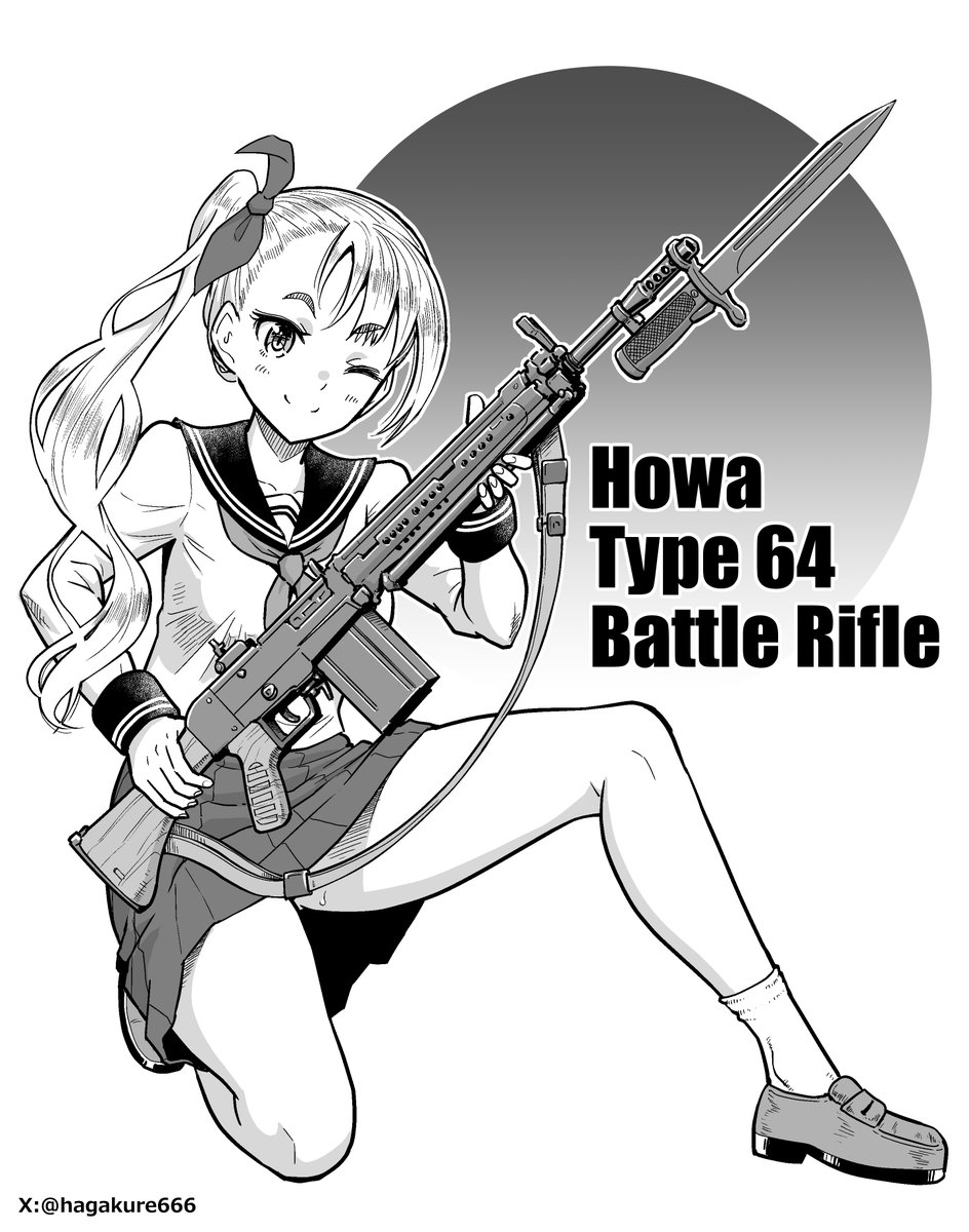 hagakure666's tweet photo. リトルアーモリーからスケッチ起こした豊和工業64式7.62㎜小銃仕上げ！　…そろそろプレデター観に行こう　#64式小銃　#Howa https://t.co/ZDztWnh1EM