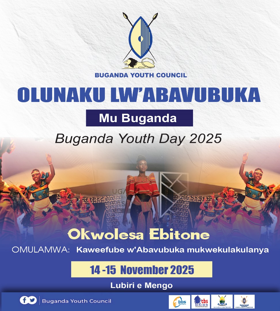 BugandaKingdom_'s tweet image. Abavubuka ba Buganda mwenna muyitibwa okwetaba mu kujaguza olunaku lwammwe mu Lubiri 3 Mengo nga 14 ne 15 Museenene 2025.

#AbavubukaMuBuganda