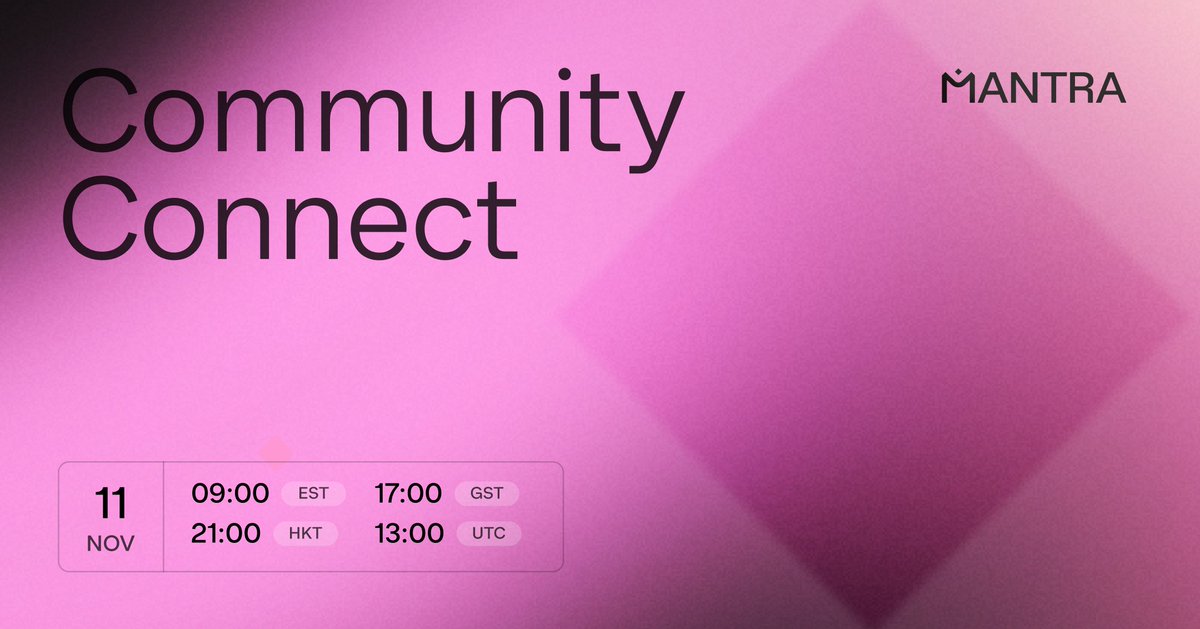 Join CEO and Founder <a href="/jp_mullin888/">JP Mullin (🕉, 🏘️)</a> at our upcoming Community Connect for a recap of the past month and a look at what's ahead.

Set a reminder, and dial in:
youtube.com/watch?v=MydDSf…

🗓️ Tuesday, 11 Nov (13:00 UTC)