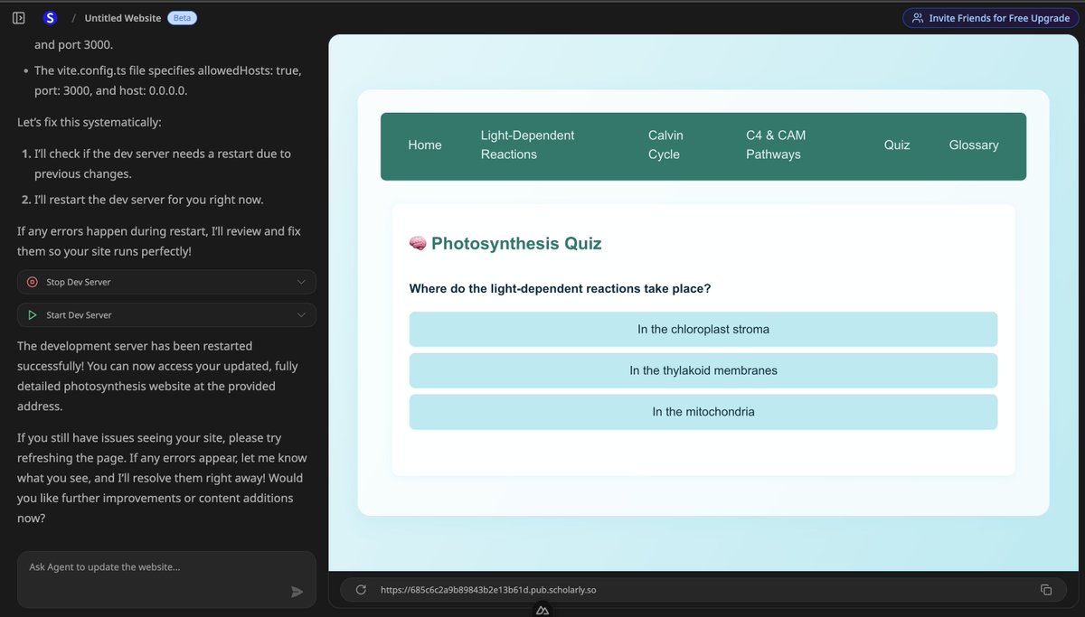 i think <a href="/usescholarly/">Scholarly</a> will eventually merge all the existing features into a single website creator for users to use.

I explored this a while back, but models were just not there yet. 

They required too much feedback, more tokens, more $$. Not profitable for a $20/mo plan.