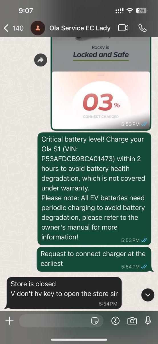 rakeshlr's tweet photo. @FI_InvestIndia @OlaElectric Day 31 — my scooter with multiple issues is still parked at @OlaElectric’s Electronic City store, which has been closed for the last 10 days. The battery is now completely down and there’s still no response from Ola Electric. Totally unacceptable! #CustomerServiceFail @bhash https://t.co/XGI5SbGXkn