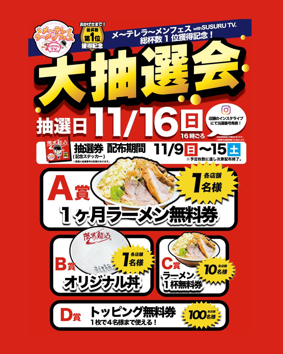 今夜は挑戦ナイト🌙
すり鉢、やってみる？💥
本日ラストの大抽選会！！
みなさん明日のお昼結果発表です🔥