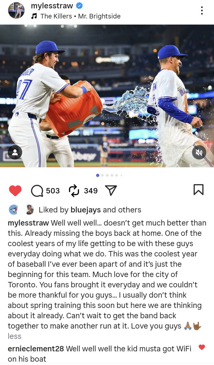 ayaka_msgON's tweet image. ストローのインスタ読んでじーん🥲ってきた！Dシュナ、アーニー、バージャー、他の球団の選手からもコメントきててめっちゃ仲良し感伝わってきた！投稿してた内のバージャーの動画めっちゃ笑った！バージャー色々おもろい