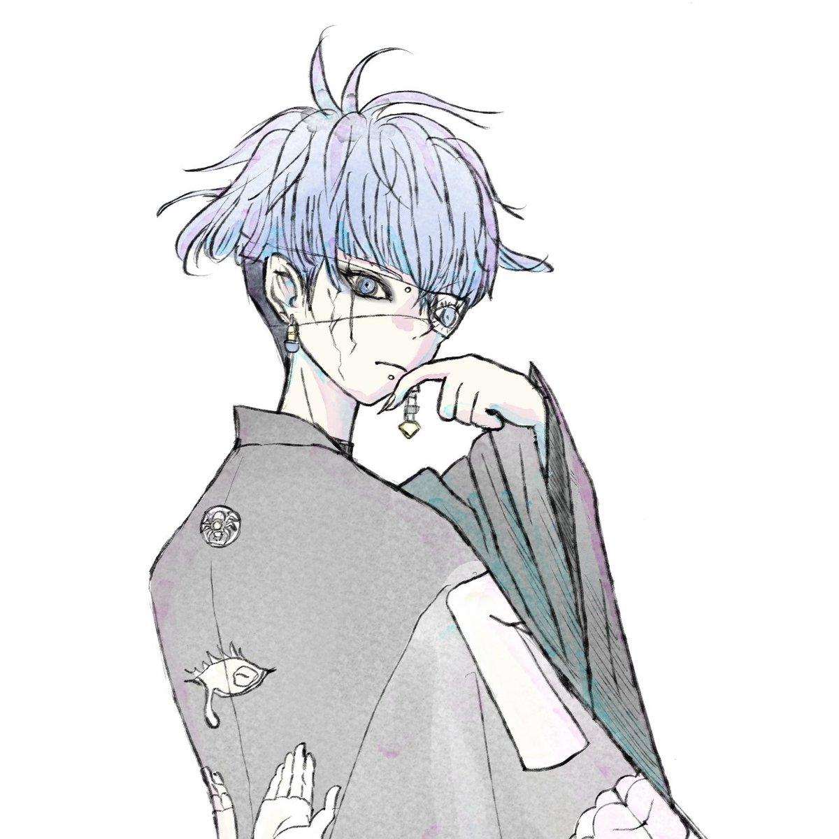 #このタグを見た人は推しの初描きと現在の絵を載せる
記念すべき?hndrイラスト2枚目が👁️🍭コンビです
🍭ちゃんは手癖でどんどんマイルドになってきてるのでお手本見ながら描いた初描きの方がぽいなと思う…とんがりヒールが無いのはその頃まだ衣装把握できてなかったゆえ
👁️くんはずっとわからん