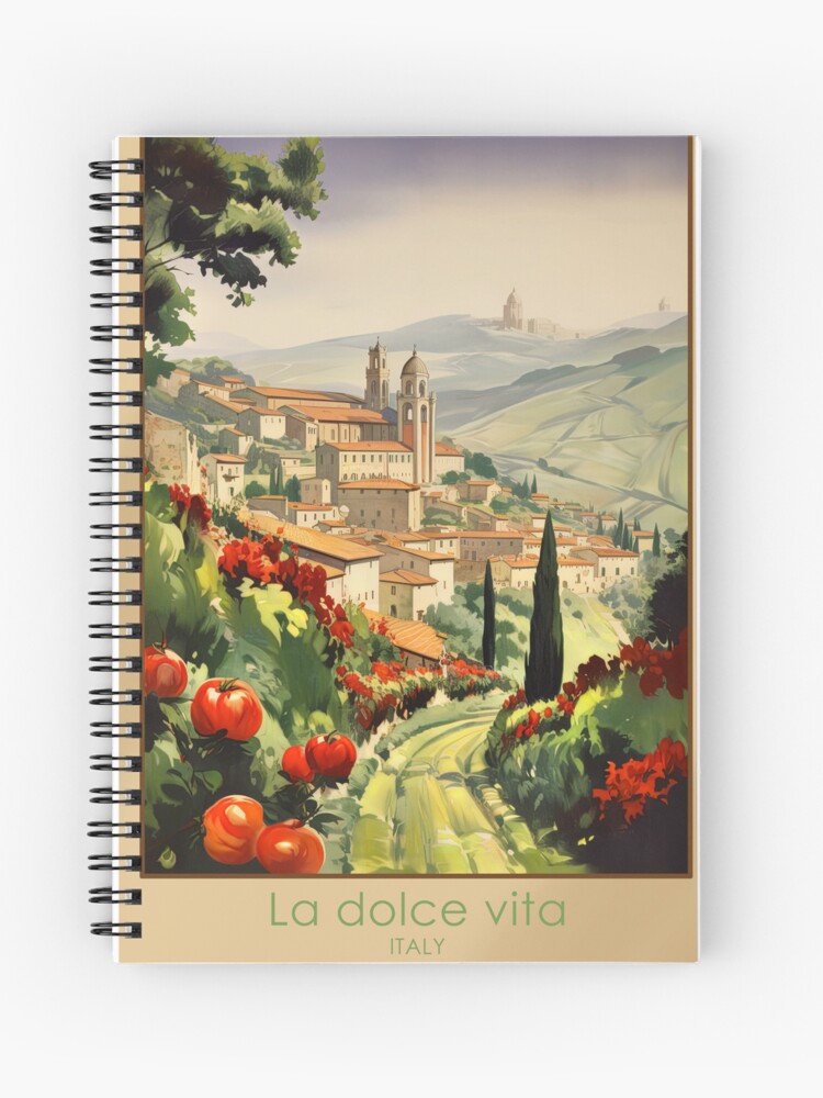 HurmerintaArt's tweet image. La Dolce Vita is about embracing and appreciating small, daily joys like delicious tomatoes in the morning, a cup of espresso, good food, good company, or the beauty of nature.  #notebooks #giftidea redbubble.com/i/notebook/La-…