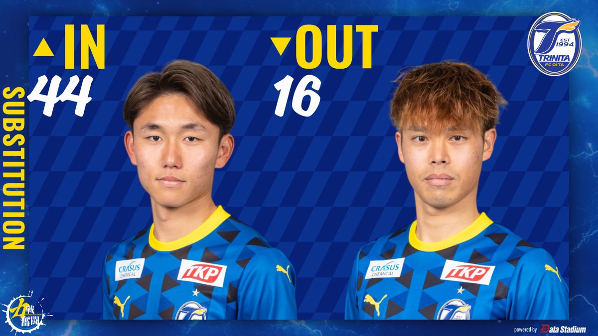🔵🟡2025明治安田J2リーグ 第36節
🆚#北海道コンサドーレ札幌 🕑14:00

選手交代
後半0分
⏩IN #吉田真那斗
⏪OUT #茂平

🔹DAZNでの応援は⏬
x.gd/R2Par

#大分トリニータ #trinita #力戦奮闘