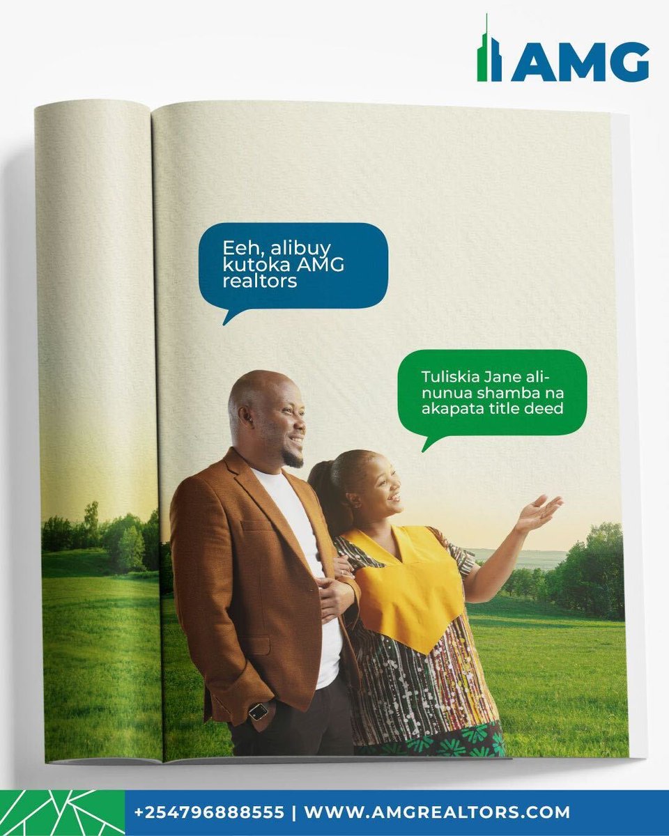 At AMG, mambo huwa mawili tu:
Ku-buy shamba na kupata title. Hakuna story mob.

#FromDreamsToDeeds
#13YearsOfTurningDreamsToDeeds