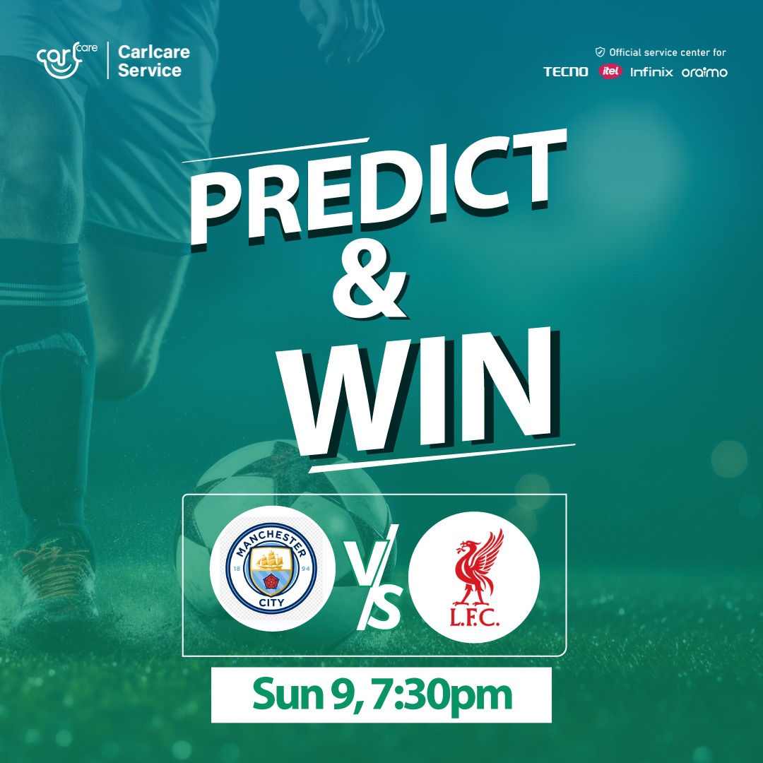 Carlcareug's tweet image. #PredictAndWin
⚽️Predict the final score for this match🔥
Manchester City 🆚 Liverpool

Follow, Like &amp;amp; Retweet
#WeekendVibes #PremierLeagueNaESPN #soccer #MatchDay