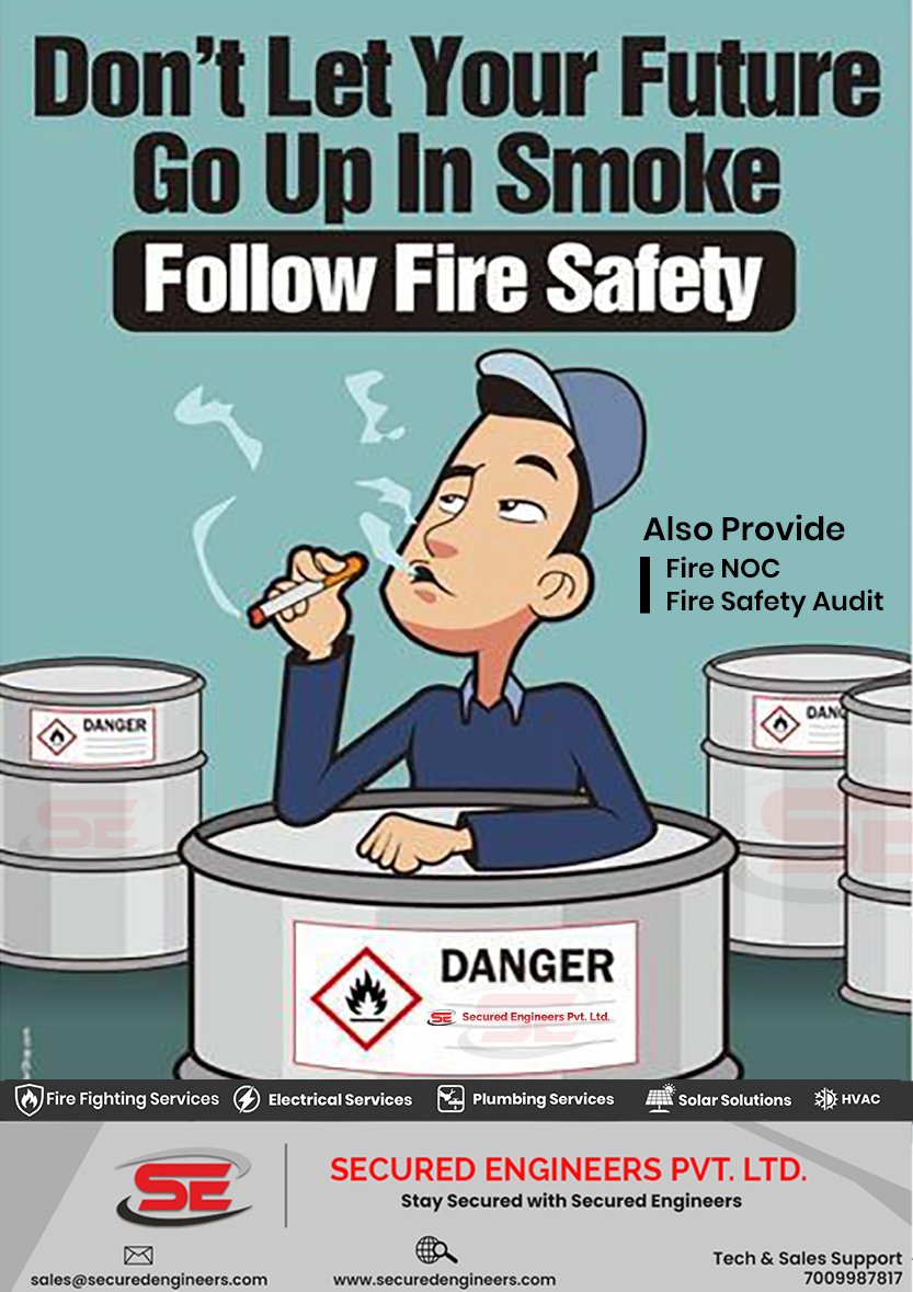 SecuredEnginee2's tweet image. Every year, countless industrial and commercial spaces face massive losses due to avoidable fire incidents. A small mistake — like smoking near flammable materials — can lead to catastrophic damage.

💡 Safety isn’t expensive — it’s priceless.

#FireSafety #FireNOC #FireAudit