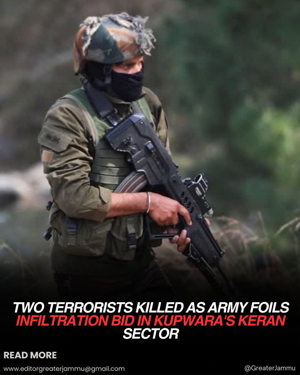 Two Terrorists Killed As Army Foils Infiltration Bid In Kupwara's Keran Sector

#Terrorists #Killed #Army #Infiltration #Kupwara #KeranSector #JammuAndKashmir #greaterjammu

facebook.com/share/p/1FqJRY…