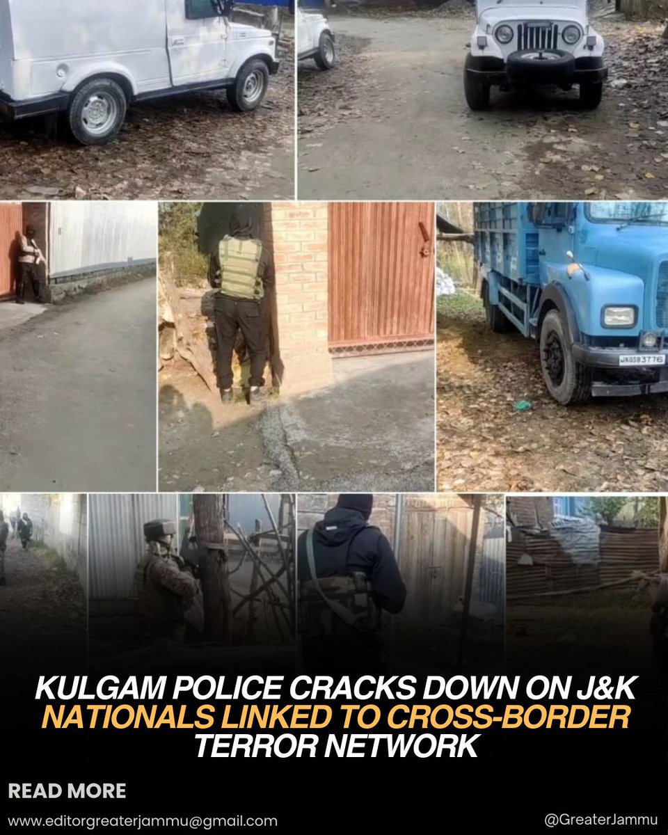 Kulgam Police Cracks Down On J&amp;K Nationals Linked To Cross-Border Terror Network

#KulgamPolice #CracksDown #JammuAndKashmir #CrossBorderTerrorNetwork #greaterjammu

facebook.com/share/p/17Lb43…