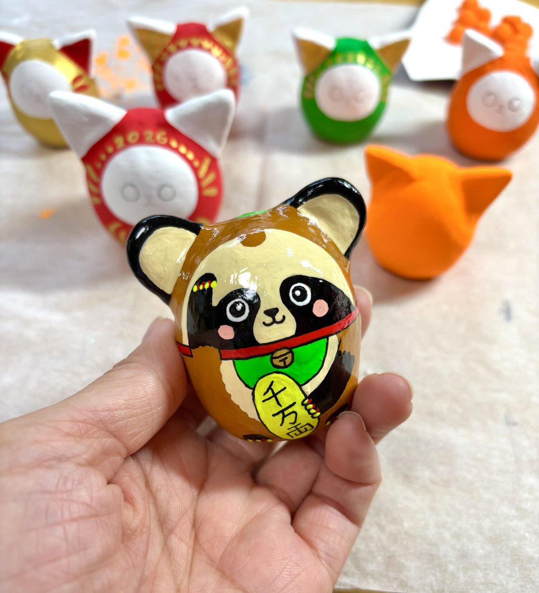 二代目招きたぬきくん❣️ 誕生しました🍃 初代たぬくんよりちょっと