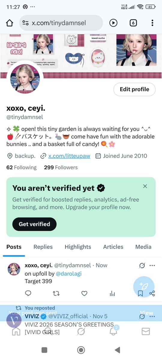 tinydamnsel's tweet image. upfoll BA done by @darolagi &amp;amp; crew

start: 299
order: 100
target: 399
end: 408
bonus: +9