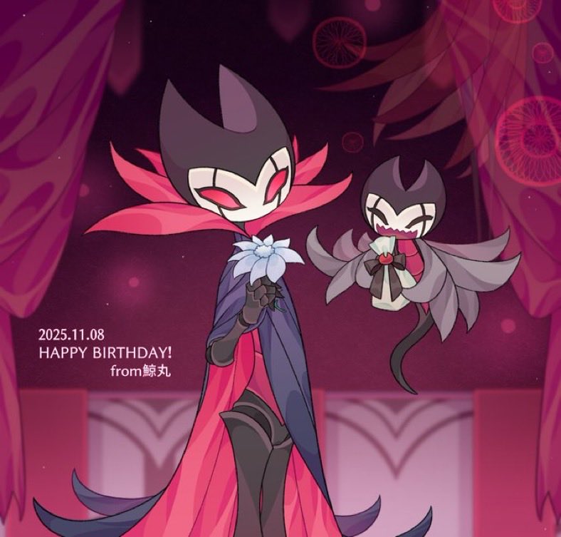 今年も鯨丸さん(<a href="/kiri_0861/">鯨丸</a>)から素晴らしいイラストをいただきました！耽美な団長と笑顔がキュートなグリ子ちゃんからお花とプレゼントですよ…！とても嬉しいです！
団長もしかしてお花が散らないようにわざわざ…？等と想像が膨らんでしまいました☺️✨