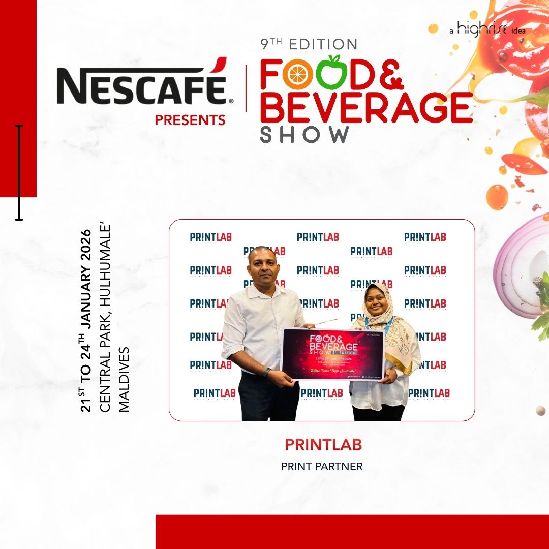 The best in the business; <a href="/PrintlabMV/">Printlab Creative</a> is the Print Partner of the Food &amp; Beverage Show 2026!

Don't miss the 9th edition of Food &amp; Beverage Show:
21st 22nd 23rd and 24th January 2026 at Central Park, Hulhumale'

See you there!!

#food #beverage #retailmaldives #wholesalemaldives
