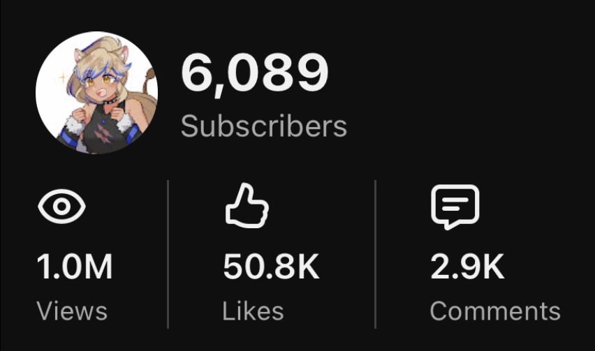 I know I said something similar when it happened on Twitch but to me it’s still a big accomplishment.

Thank you for 1 MILLION views on YouTube. It’s always so hard to imagine that many eyes seeing my content. 🥹