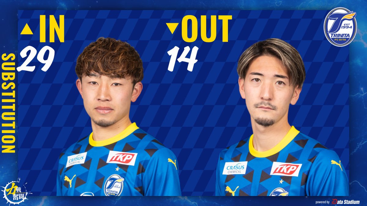 🔵🟡2025明治安田J2リーグ 第36節
🆚#北海道コンサドーレ札幌 🕑14:00

選手交代
後半24分
⏩IN #宇津元伸弥
⏪OUT #池田廉

🔹DAZNでの応援は⏬
x.gd/R2Par

#大分トリニータ #trinita #力戦奮闘