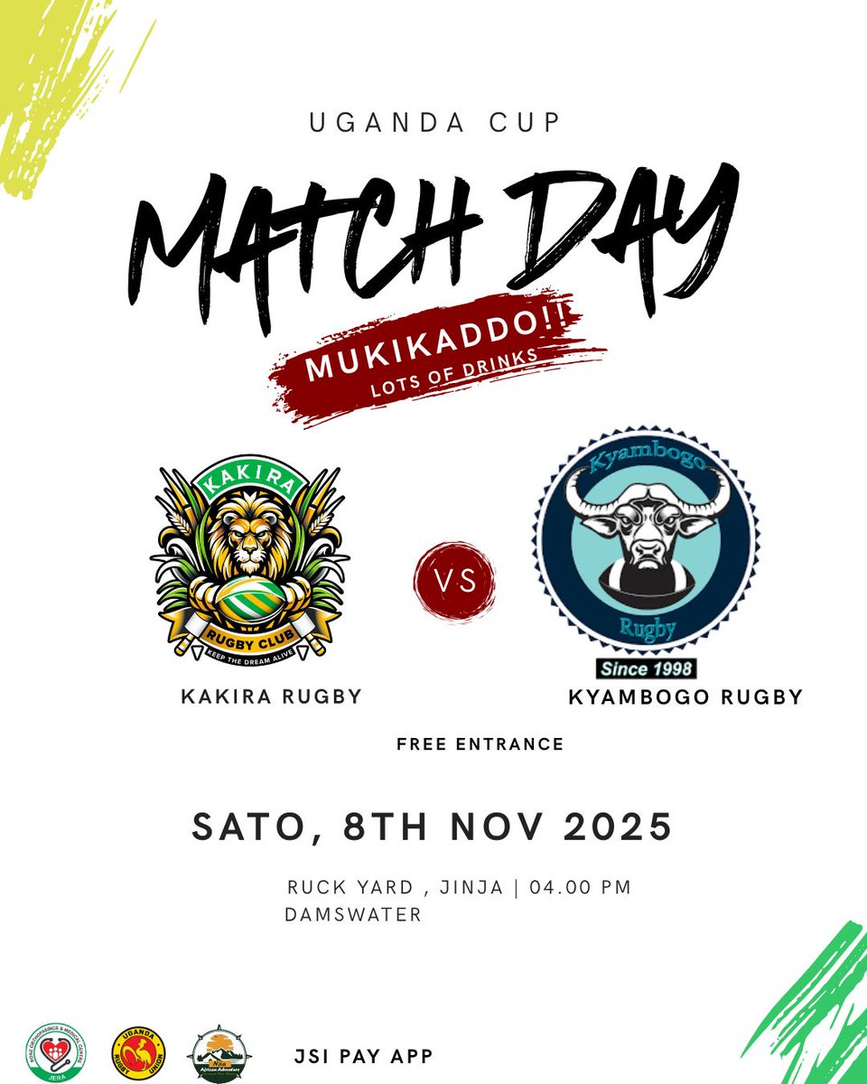 Next Up, Amara Kyambogo Rugby

#UgandaCup 

<a href="/TheKakiraRFC/">KAKIRA RUGBY CLUB</a> vs <a href="/KyambogoRugby/">Amara Kyambogo Rugby</a> 

#EastBeastAdsRugby