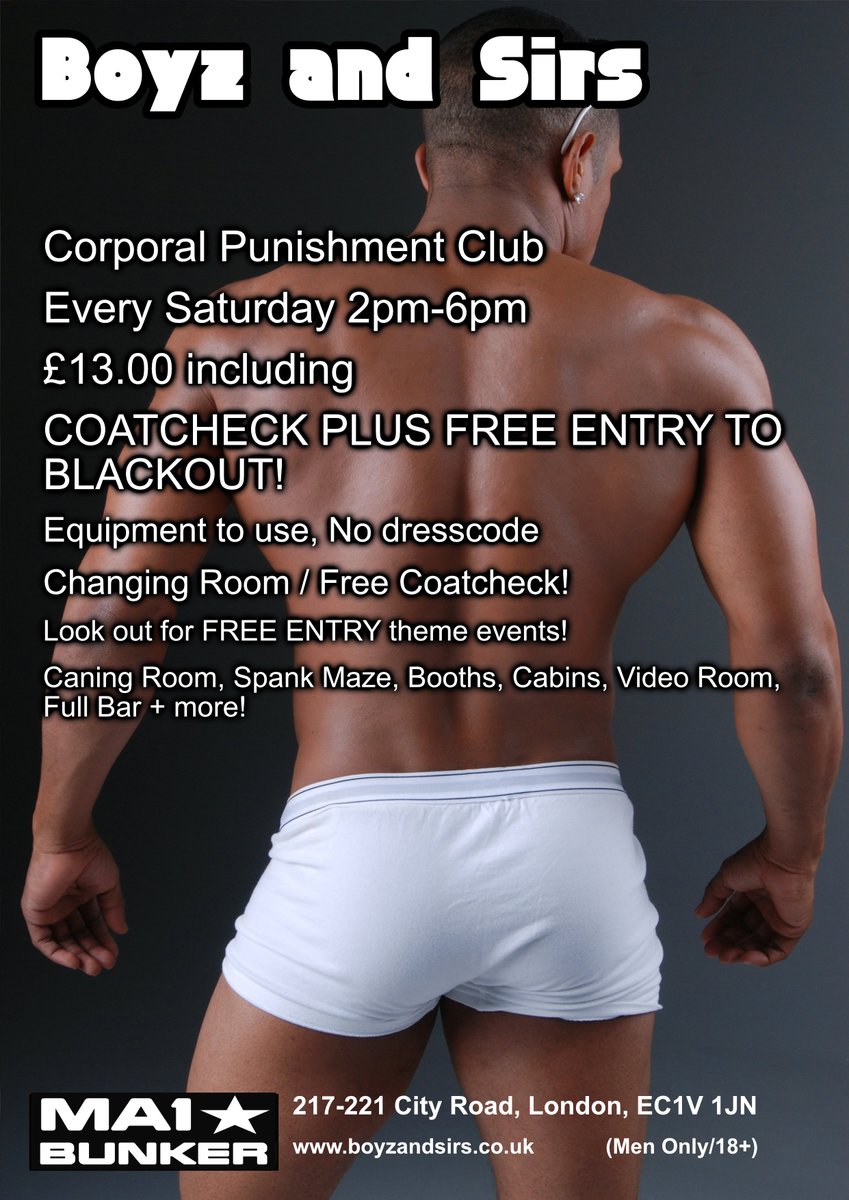 LondonBunker's tweet photo. Well these parties will keep you happy for a few hours! Boyz &amp; Sirs CP party 2-6. Blackout and Cosplay Club 6-10. What more do you want! See website for details. Men Only. 18 Plus. No dresscode. 🍆🍆🍆 https://t.co/7YHYtmmXEA https://t.co/vPOVF5wTDY
