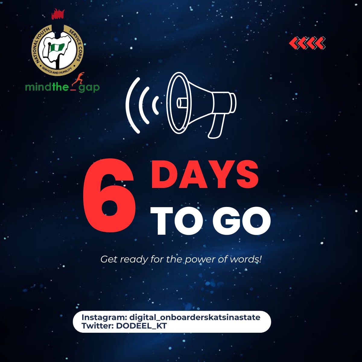 DL4ALL_KATSINA's tweet photo. 6 DAYS LEFT! ⚡
We’re almost there
 get ready for the moment we’ve been waiting for!

For sponsorship and collaboration contact:
https://t.co/Yb9Q7fxnbq

#DL4ALL #grammys #DigitalChampions #debate #
#MindThe_GapNG #NITDANigeria #gm https://t.co/D7ODsJ2npf