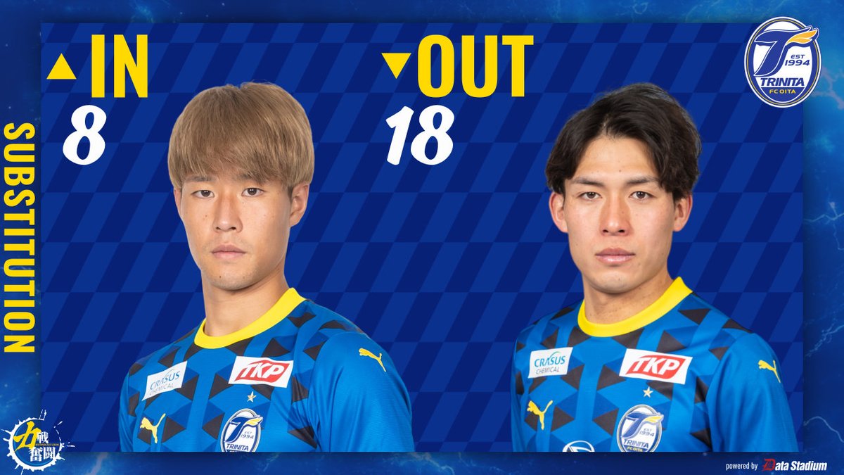 🔵🟡2025明治安田J2リーグ 第36節
🆚#北海道コンサドーレ札幌 🕑14:00

選手交代
後半34分
⏩IN #落合陸
⏪OUT #野嶽惇也

🔹DAZNでの応援は⏬
x.gd/R2Par

#大分トリニータ #trinita #力戦奮闘